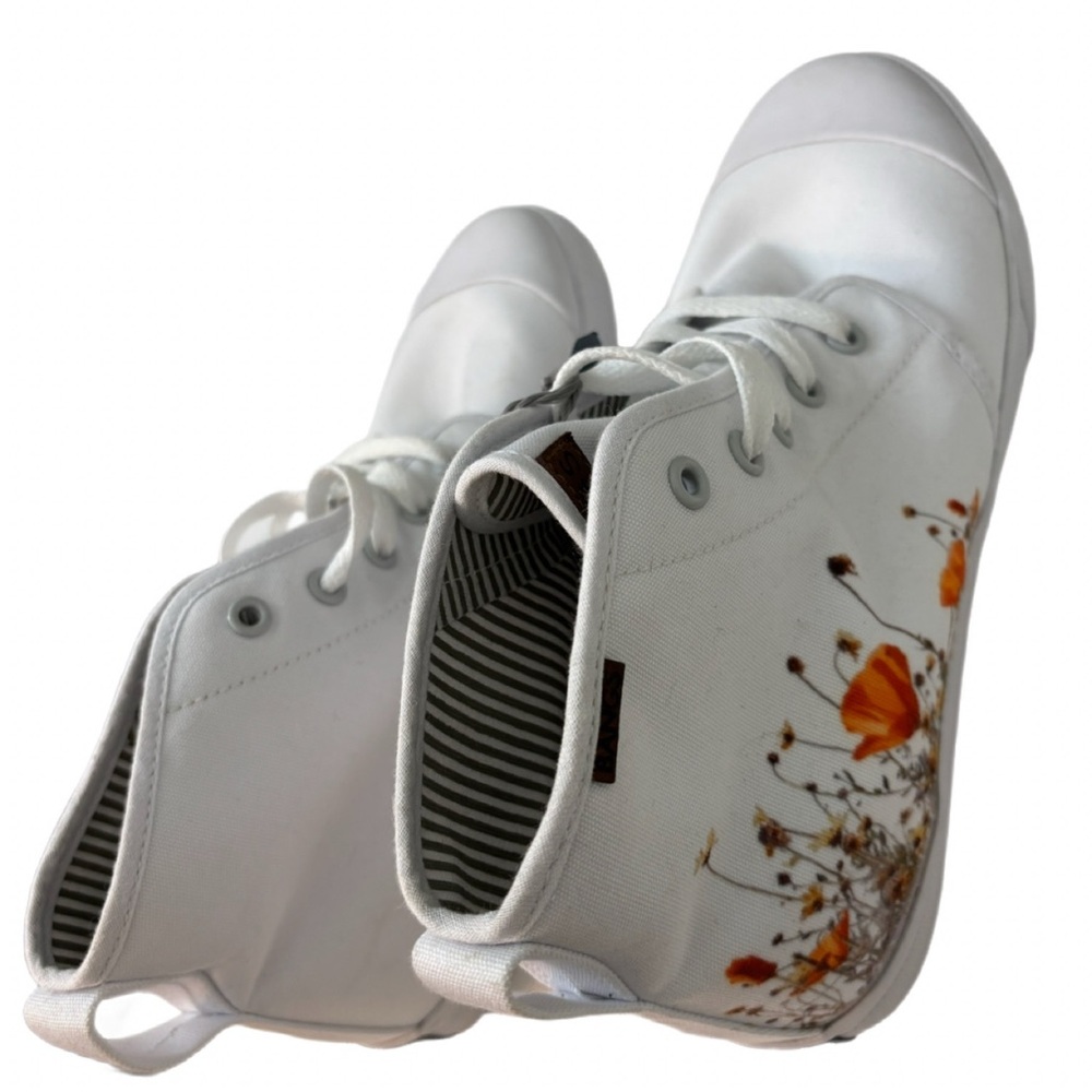 Rare BANGS White Floral High-Top Canvas Sneakers | Women’s 9 - Picture 7 of 9